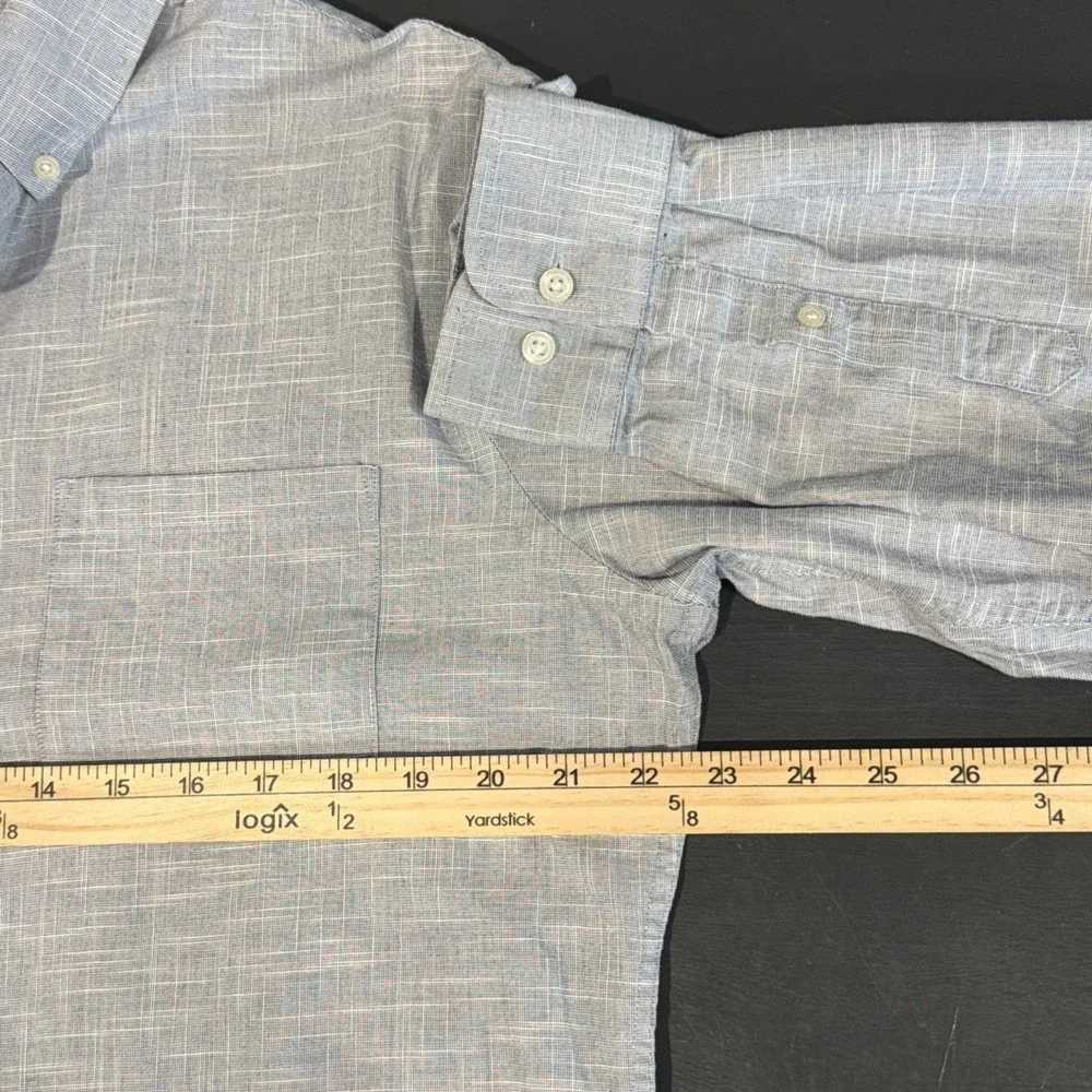 Banana Republic Chambray Shirt Mens Large Light Blue Soft Wash Slim Fit
